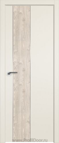 Дверь Profil Doors 105E цвет Магнолия Сатинат кромка ABS в цвет с 4-х сторон вставка Каштан Светлый
