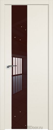 Дверь Profil Doors 105E цвет Магнолия Сатинат кромка ABS в цвет с 4-х сторон стекло Lacobel Коричневый лак