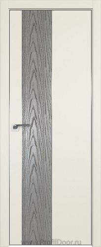 Дверь Profil Doors 105E цвет Магнолия Сатинат кромка Матовый Алюминий с 4-х сторон вставка Дуб SKY Denim