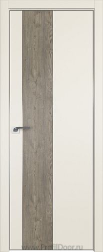 Дверь Profil Doors 105E цвет Магнолия Сатинат кромка Матовый Алюминий с 4-х сторон вставка Каштан Темный