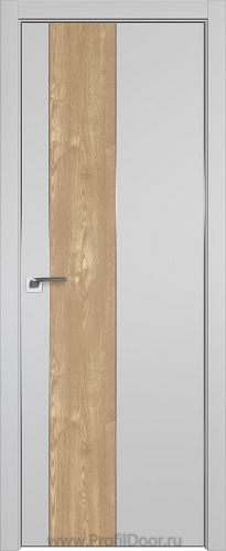 Дверь Profil Doors 105E цвет Манхэттен кромка Матовый Алюминий с 4-х сторон вставка Каштан Натуральный