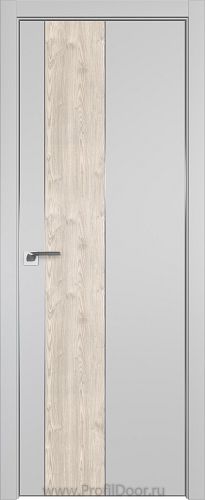 Дверь Profil Doors 105E цвет Манхэттен кромка Матовый Алюминий с 4-х сторон вставка Каштан Светлый