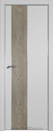Дверь Profil Doors 105E цвет Манхэттен кромка Матовый Алюминий с 4-х сторон вставка Каштан Темный