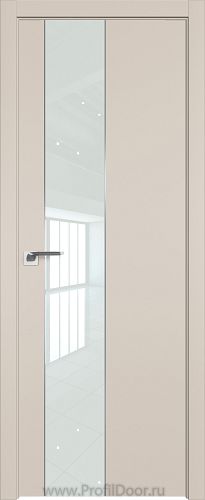 Дверь Profil Doors 105E цвет Санд кромка ABS в цвет с 4-х сторон стекло Lacobel Белый лак