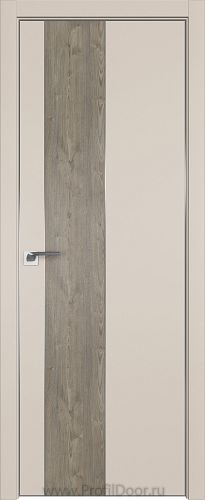 Дверь Profil Doors 105E цвет Санд кромка Матовый Алюминий с 4-х сторон вставка Каштан Темный