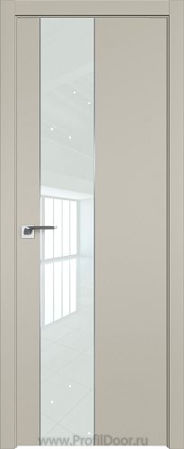 Дверь Profil Doors 105E цвет Шеллгрей кромка ABS в цвет с 4-х сторон стекло Lacobel Белый лак