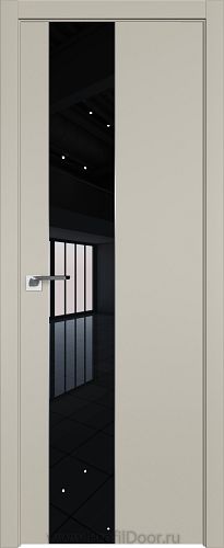 Дверь Profil Doors 105E цвет Шеллгрей кромка ABS в цвет с 4-х сторон стекло Lacobel Черный лак