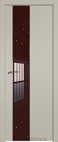 Дверь Profil Doors 105E цвет Шеллгрей кромка ABS в цвет с 4-х сторон стекло Lacobel Коричневый лак