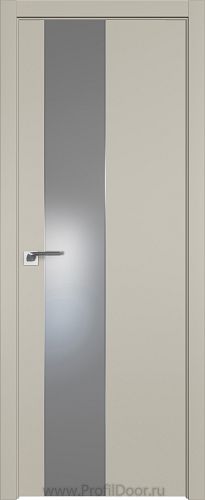 Дверь Profil Doors 105E цвет Шеллгрей кромка ABS в цвет с 4-х сторон стекло Lacobel Серебро Матлак