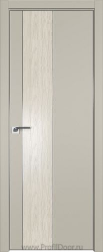 Дверь Profil Doors 105E цвет Шеллгрей кромка Матовый Алюминий с 4-х сторон вставка Дуб SKY Белёный