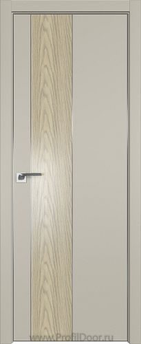 Дверь Profil Doors 105E цвет Шеллгрей кромка Матовый Алюминий с 4-х сторон вставка Дуб SKY Крем