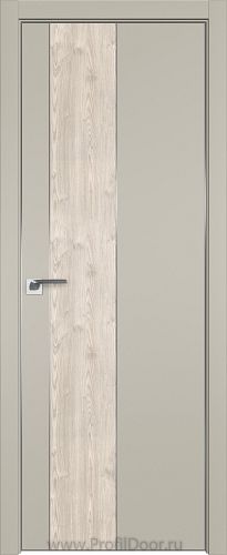 Дверь Profil Doors 105E цвет Шеллгрей кромка Матовый Алюминий с 4-х сторон вставка Каштан Светлый