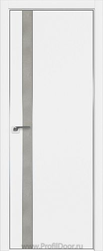 Дверь Profil Doors 106E цвет Аляска кромка Матовый Алюминий с 4-х сторон вставка Бетон Платина