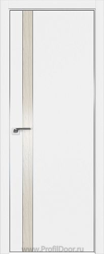 Дверь Profil Doors 106E цвет Аляска кромка Матовый Алюминий с 4-х сторон вставка Дуб SKY Белёный