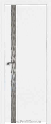 Дверь Profil Doors 106E цвет Аляска кромка Матовый Алюминий с 4-х сторон вставка Дуб SKY Denim