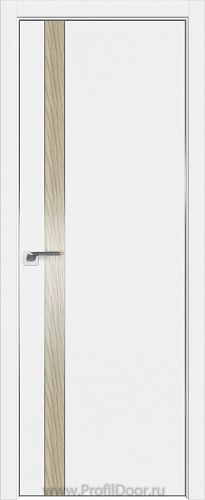 Дверь Profil Doors 106E цвет Аляска кромка Матовый Алюминий с 4-х сторон вставка Дуб SKY Крем