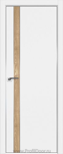 Дверь Profil Doors 106E цвет Аляска кромка Матовый Алюминий с 4-х сторон вставка Каштан Натуральный