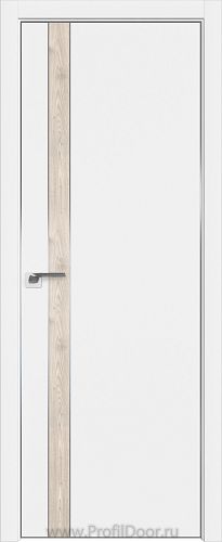 Дверь Profil Doors 106E цвет Аляска кромка Матовый Алюминий с 4-х сторон вставка Каштан Светлый