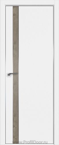 Дверь Profil Doors 106E цвет Аляска кромка Матовый Алюминий с 4-х сторон вставка Каштан Темный