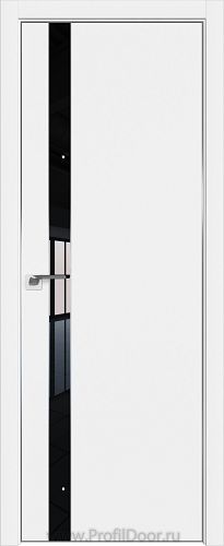 Дверь Profil Doors 106E цвет Аляска кромка Матовый Алюминий с 4-х сторон стекло Lacobel Черный лак