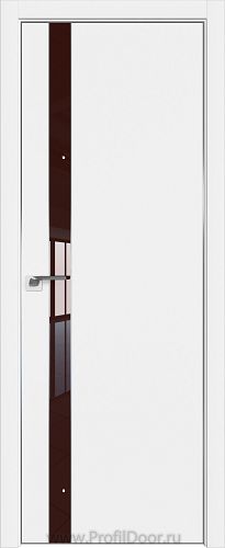 Дверь Profil Doors 106E цвет Аляска кромка Матовый Алюминий с 4-х сторон стекло Lacobel Коричневый лак