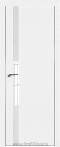 Дверь Profil Doors 106E цвет Аляска кромка Матовый Алюминий с 4-х сторон стекло Lacobel лак Классик