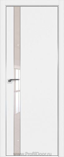 Дверь Profil Doors 106E цвет Аляска кромка Матовый Алюминий с 4-х сторон стекло Lacobel Перламутровый лак
