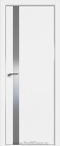 Дверь Profil Doors 106E цвет Аляска кромка Матовый Алюминий с 4-х сторон стекло Lacobel Серебро Матлак