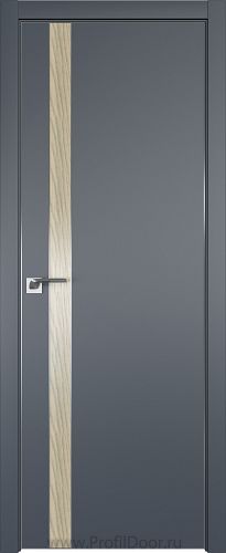 Дверь Profil Doors 106E цвет Антрацит кромка Матовый Алюминий с 4-х сторон вставка Дуб SKY Крем
