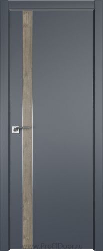Дверь Profil Doors 106E цвет Антрацит кромка Матовый Алюминий с 4-х сторон вставка Каштан Темный
