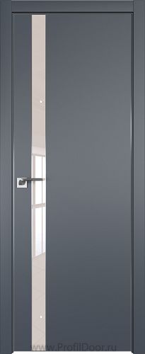 Дверь Profil Doors 106E цвет Антрацит кромка Матовый Алюминий с 4-х сторон стекло Lacobel Перламутровый лак