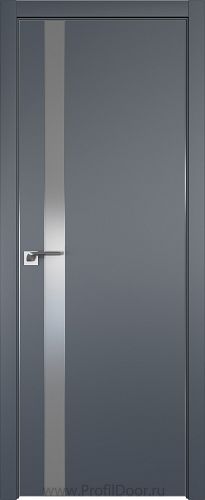 Дверь Profil Doors 106E цвет Антрацит кромка Матовый Алюминий с 4-х сторон стекло Lacobel Серебро Матлак