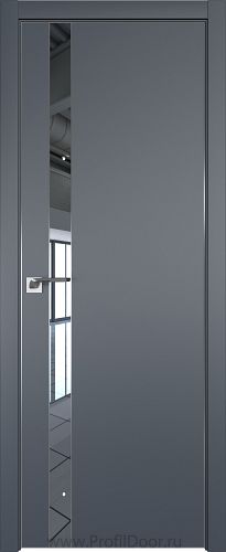 Дверь Profil Doors 106E цвет Антрацит кромка Матовый Алюминий с 4-х сторон стекло Зеркало
