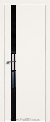 Дверь Profil Doors 106E цвет ДаркВайт кромка Матовый Алюминий с 4-х сторон стекло Lacobel Черный лак