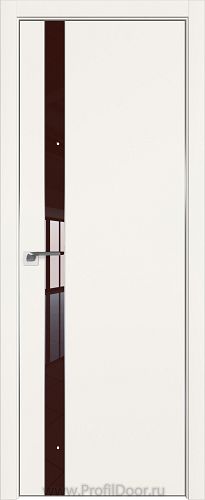 Дверь Profil Doors 106E цвет ДаркВайт кромка Матовый Алюминий с 4-х сторон стекло Lacobel Коричневый лак