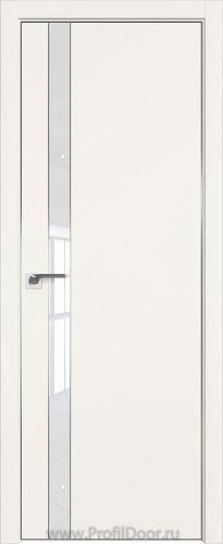 Дверь Profil Doors 106E цвет ДаркВайт кромка Матовый Алюминий с 4-х сторон стекло Lacobel лак Классик