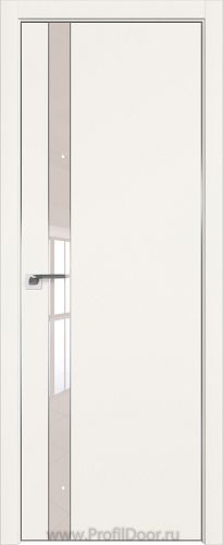 Дверь Profil Doors 106E цвет ДаркВайт кромка Матовый Алюминий с 4-х сторон стекло Lacobel Перламутровый лак