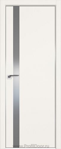 Дверь Profil Doors 106E цвет ДаркВайт кромка Матовый Алюминий с 4-х сторон стекло Lacobel Серебро Матлак