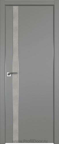 Дверь Profil Doors 106E цвет Грей кромка Матовый Алюминий с 4-х сторон вставка Бетон Платина