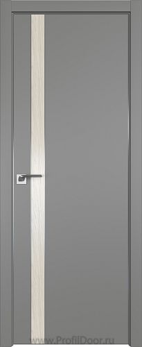 Дверь Profil Doors 106E цвет Грей кромка Матовый Алюминий с 4-х сторон вставка Дуб SKY Белёный