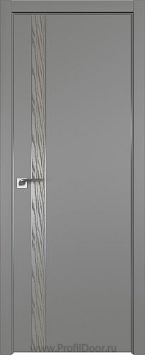 Дверь Profil Doors 106E цвет Грей кромка Матовый Алюминий с 4-х сторон вставка Дуб SKY Denim