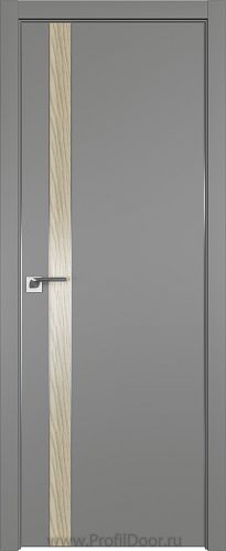 Дверь Profil Doors 106E цвет Грей кромка Матовый Алюминий с 4-х сторон вставка Дуб SKY Крем