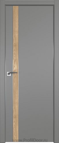 Дверь Profil Doors 106E цвет Грей кромка Матовый Алюминий с 4-х сторон вставка Каштан Натуральный