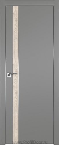 Дверь Profil Doors 106E цвет Грей кромка Матовый Алюминий с 4-х сторон вставка Каштан Светлый