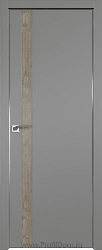 Дверь Profil Doors 106E цвет Грей кромка Матовый Алюминий с 4-х сторон вставка Каштан Темный