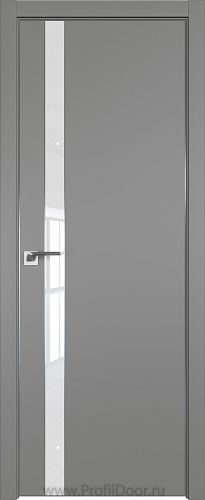 Дверь Profil Doors 106E цвет Грей кромка Матовый Алюминий с 4-х сторон стекло Lacobel лак Классик