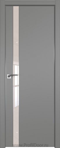 Дверь Profil Doors 106E цвет Грей кромка Матовый Алюминий с 4-х сторон стекло Lacobel Перламутровый лак
