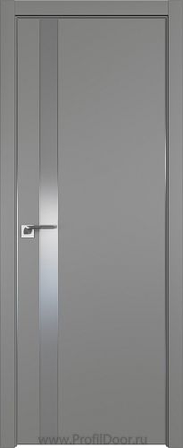 Дверь Profil Doors 106E цвет Грей кромка Матовый Алюминий с 4-х сторон стекло Lacobel Серебро Матлак