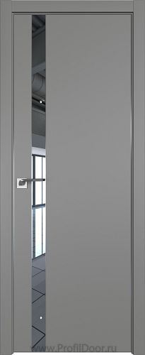 Дверь Profil Doors 106E цвет Грей кромка Матовый Алюминий с 4-х сторон стекло Зеркало