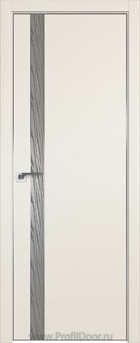 Дверь Profil Doors 106E цвет Магнолия Сатинат кромка Матовый Алюминий с 4-х сторон вставка Дуб SKY Denim